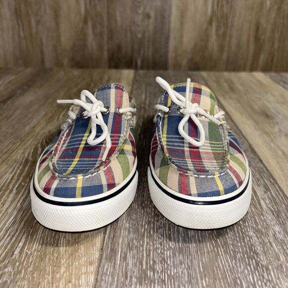 Sperry Top Sider Womens US Size 7.5 Blue Red Plaid Slip On Boat Shoes 977982 B9 - Picture 3 of 11